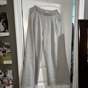 Aerie Gray Wide-Leg Lounge Pants